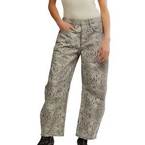 Free People print barrel leg jeans